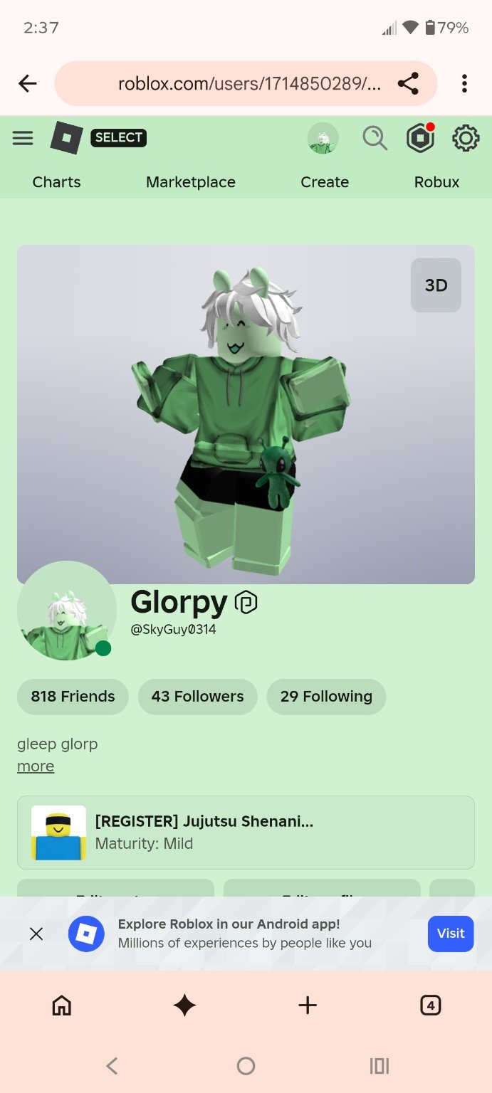 Glorpy Roblox avatar